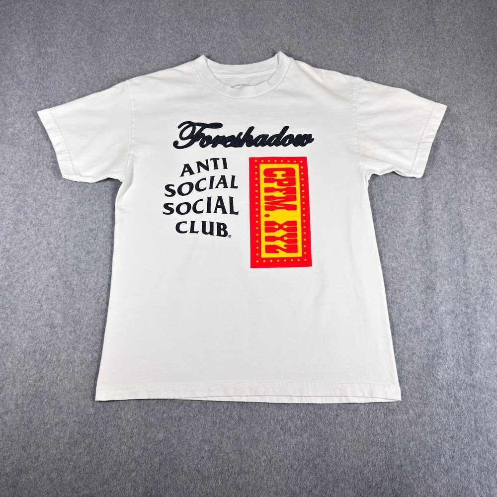 Anti Social Social Club Shirt Foreshadow M White Tee Shirt RARE Short Sleeve USA